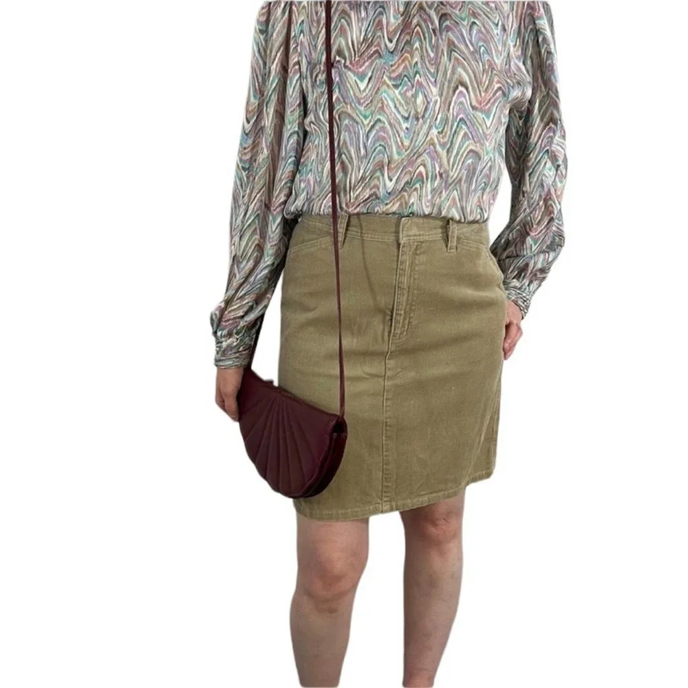 Tommy Hilfiger Corduroy Skirt Vintage Y2K Tan Size 6